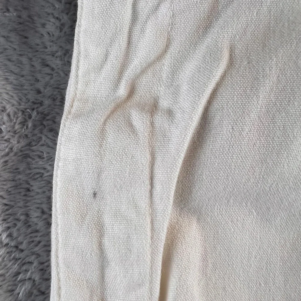 Vintage Dockers Levi Strauss Pleated Chino Canvas Pants Cream Mens 35x28 90s